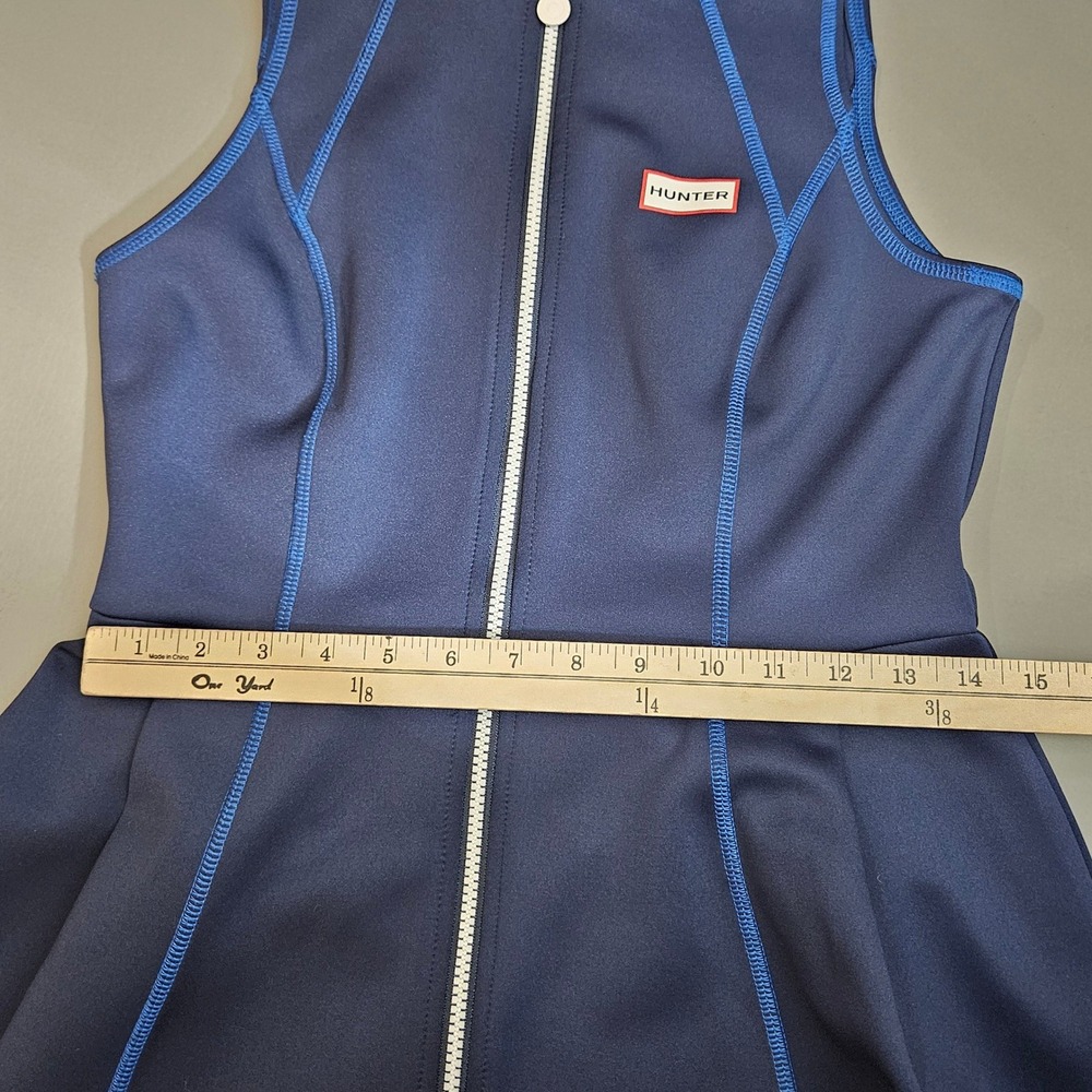 Hunter for Target Navy Blue Scuba Hooded Full Zip Sleeveless Dress Small - Picture 7 of 9